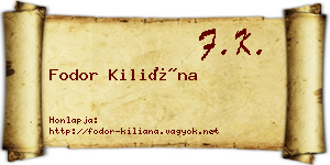 Fodor Kiliána névjegykártya